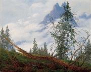 Mountain Peak with Drifting Clouds Caspar David Friedrich